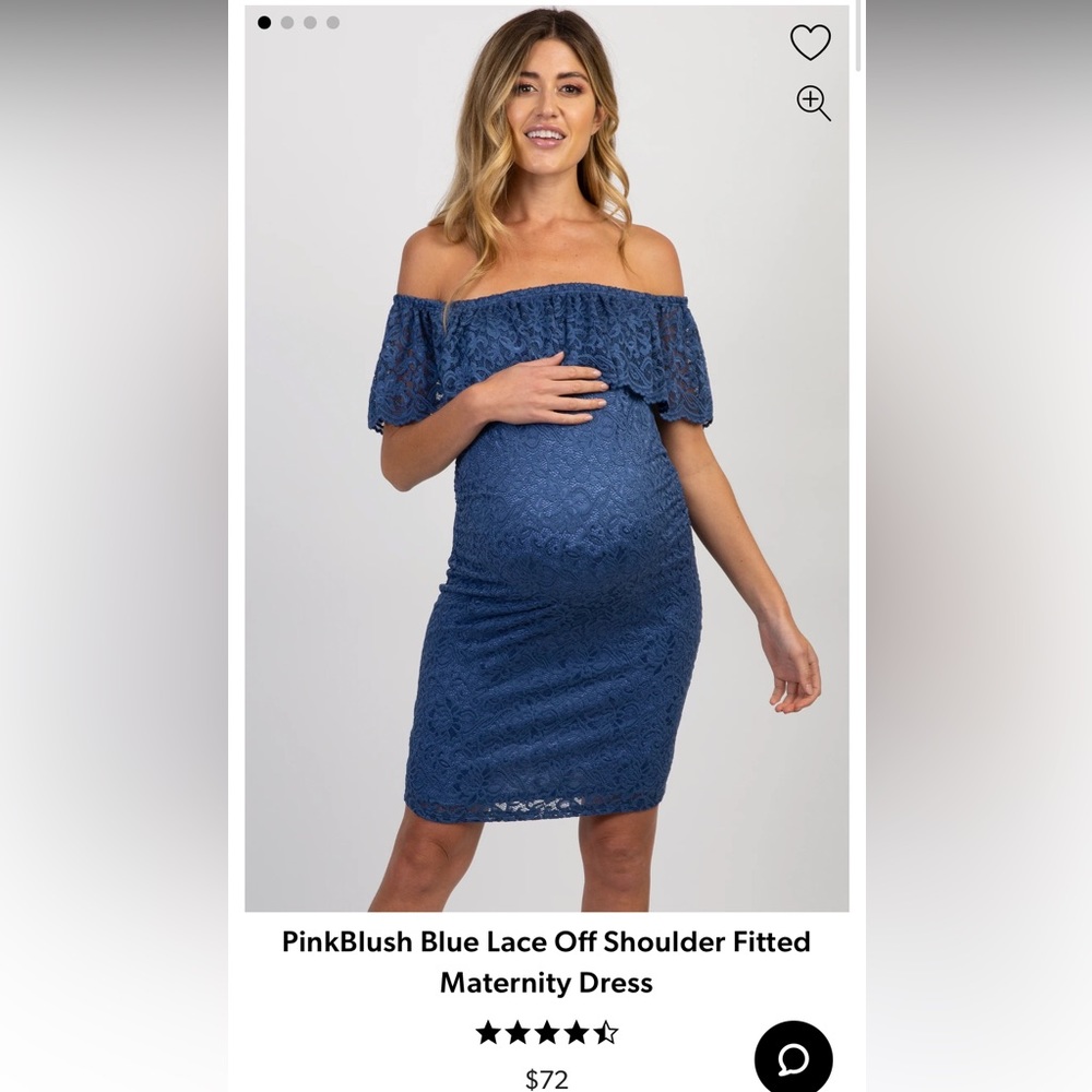 Blue Lace Off Shoulder Dress